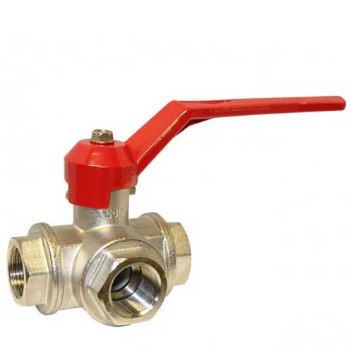 Three Way Brass Lever Ball Valve 2" BSP Female Thread