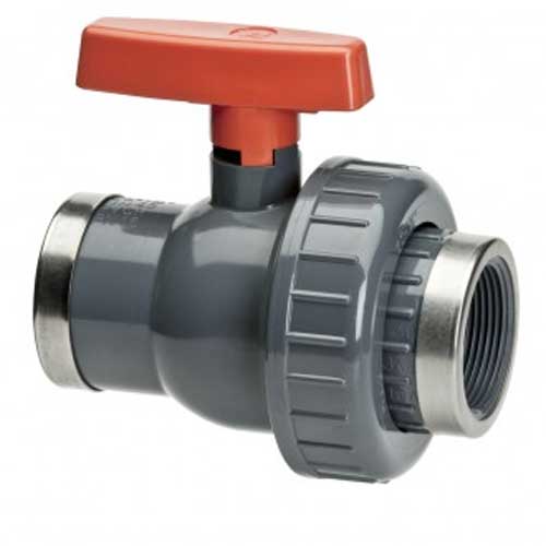 Single Union PVC Ball Valve 1" BSPF Female Thread