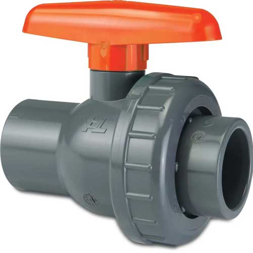 Single Union Lever Valve Glue 63 mm