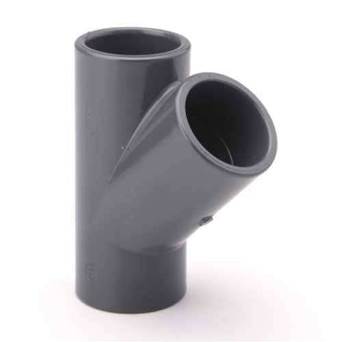 PVC 45 degree Branch Tee Glue Fit 40mm x 40mm x 40mm